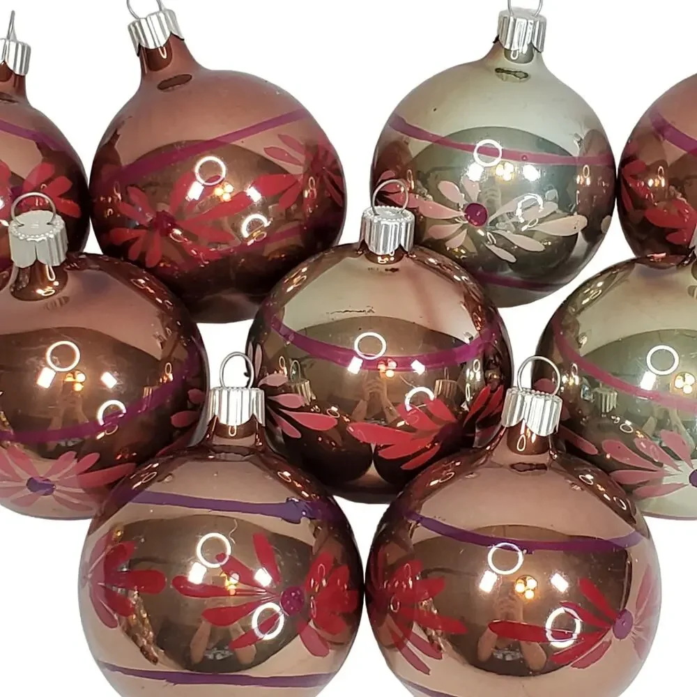 Vtg Martha Stewart MSE Christmas Ornament Painted Slivered Glass 3
